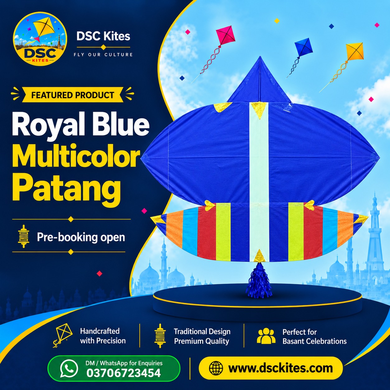 Royal Blue Multicolor Patang